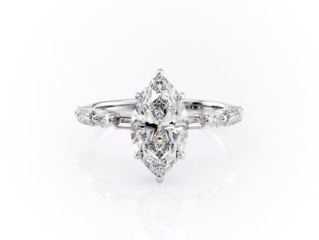 The Patricia Set With A 3 Carat Marquise Moissanite Cheap