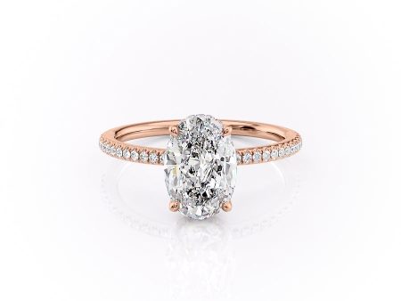 The Pave Margot Set With A 2.5 Carat Oval Moissanite For Cheap