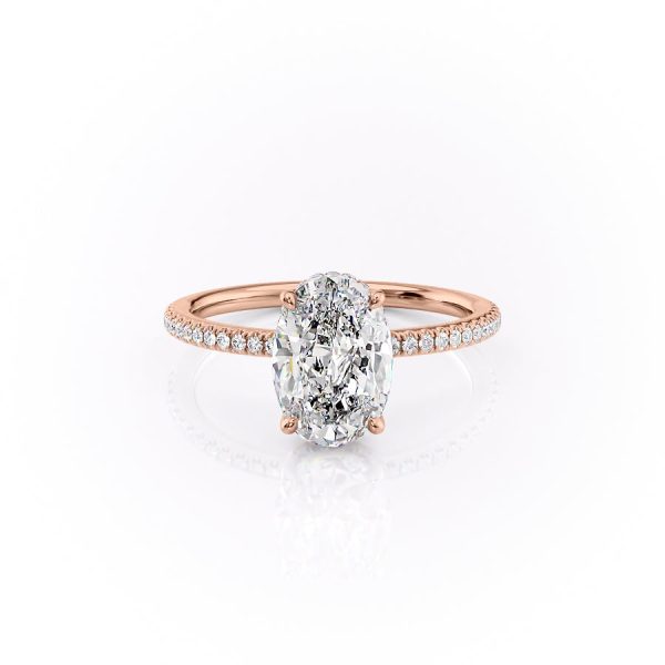 The Pave Margot Set With A 2.5 Carat Oval Moissanite For Cheap