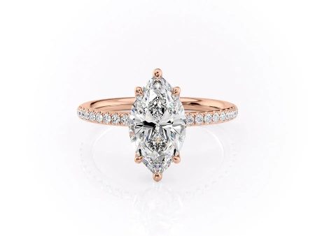 The Pave Alison Set With A 5 Carat Marquise Moissanite Online