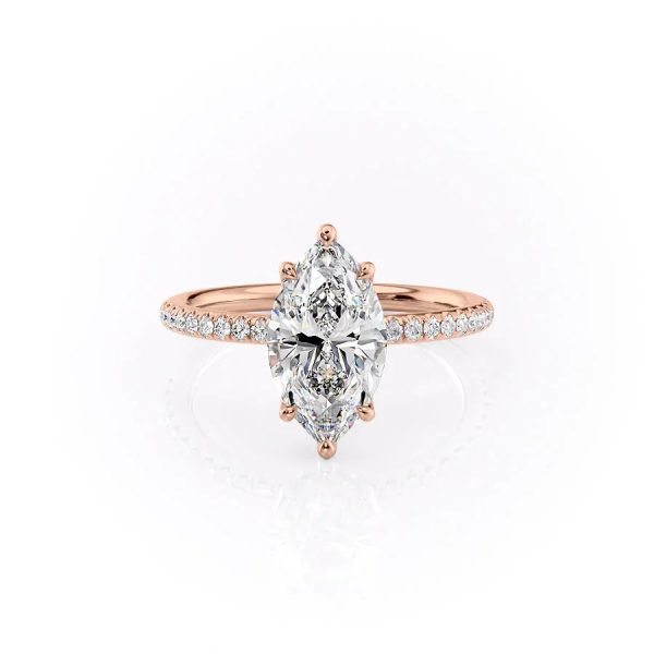 The Pave Alison Set With A 5 Carat Marquise Moissanite Online