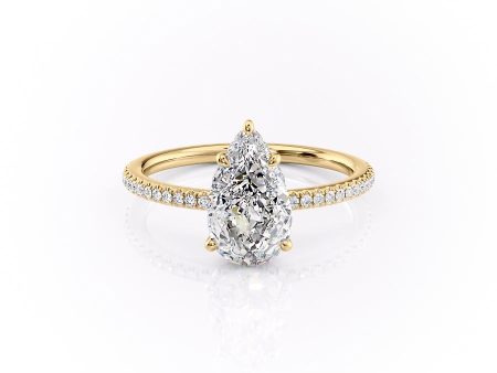 The Pave Margot Set With A 1.5 Carat Pear Moissanite For Discount