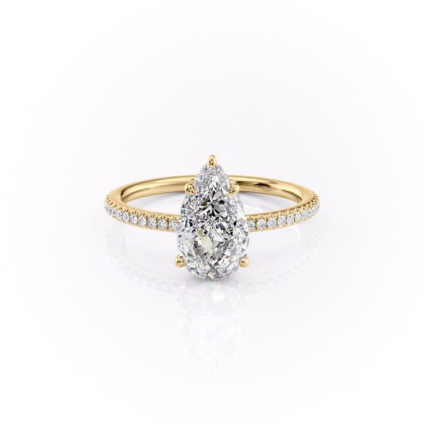 The Pave Margot Set With A 1.5 Carat Pear Moissanite For Discount