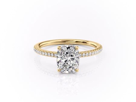 The Pave Margot Set With A 1.5 Carat Elongated Cushion Moissanite Discount