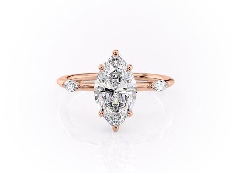 The Nicole Set With A 3.5 Carat Marquise Moissanite Hot on Sale