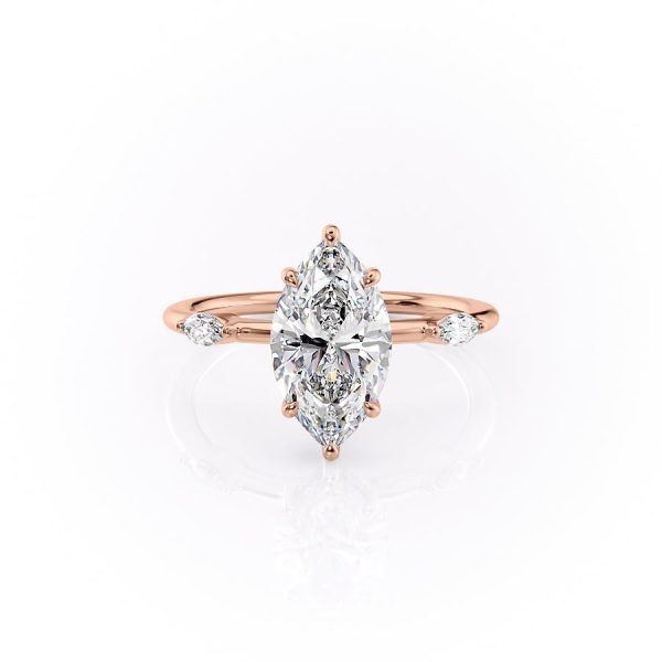 The Nicole Set With A 3.5 Carat Marquise Moissanite Hot on Sale