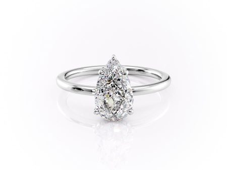 The Margot Set With A 3 Carat Pear Moissanite For Sale