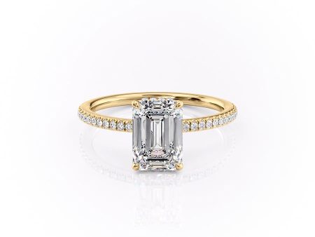 The Pave Margot Set With A 5 Carat Emerald Moissanite Cheap