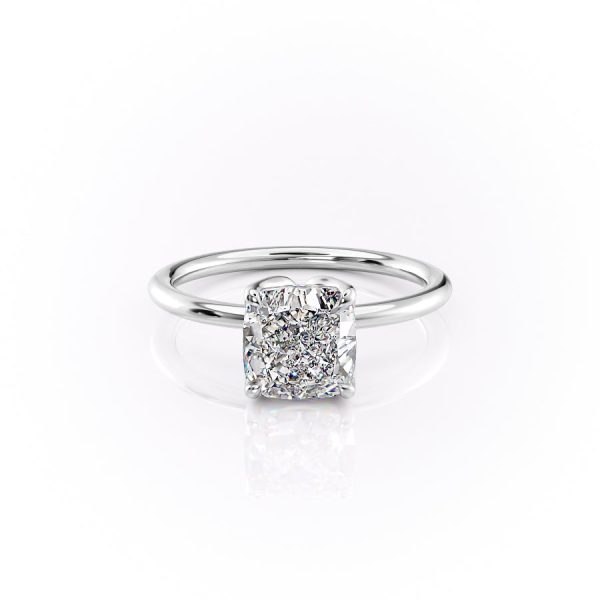 The Lisa Set With A 4 Carat Cushion Moissanite Hot on Sale