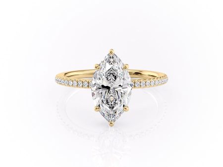 The Pave Margot Set With A 4.5 Carat Marquise Moissanite Fashion