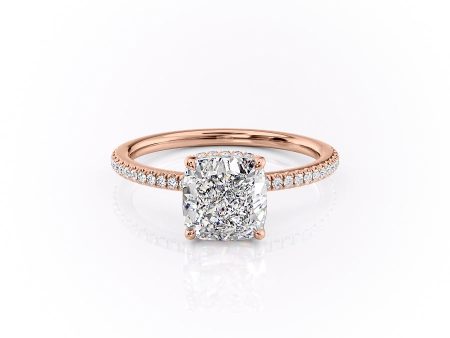 The Pave Margot Set With A 2.5 Carat Cushion Moissanite on Sale