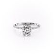 The Pave Margot Set With A 2 Carat Elongated Cushion Moissanite on Sale