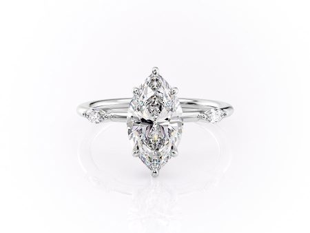 The Nicole Set With A 4 Carat Marquise Moissanite Online Hot Sale