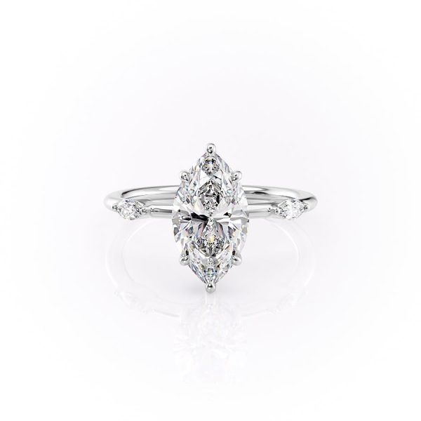 The Nicole Set With A 4 Carat Marquise Moissanite Online Hot Sale