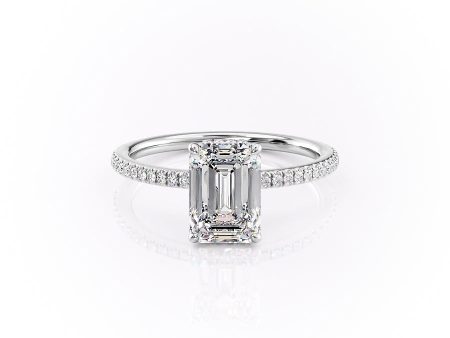 The Pave Margot Set With A 2 Carat Emerald Moissanite For Cheap