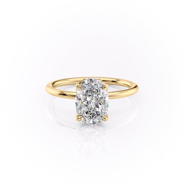 The Lisa Set With A 1.5 Carat Oval Moissanite Hot on Sale