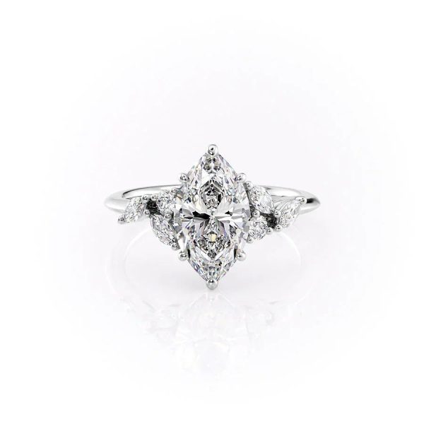 The Melissa Set With A 4.5 Carat Marquise Moissanite Online now