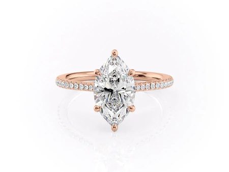 The Pave Lexie Set With A 1.5 Carat Marquise Moissanite Fashion