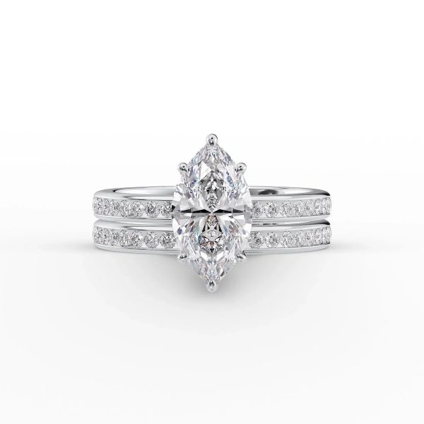 The Marilyn Set With A 5 Carat Marquise Moissanite Cheap