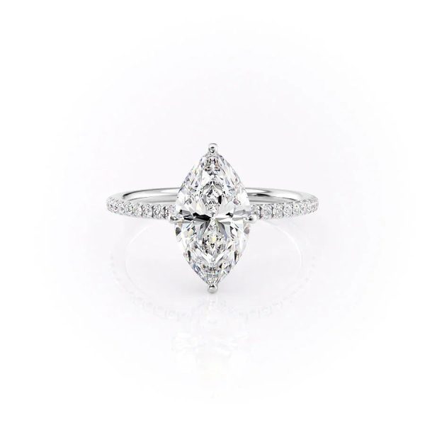 The Pave Crown Kamellie Set With A 4 Carat Marquise Moissanite Discount