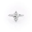 The Pave Crown Kamellie Set With A 1.5 Carat Marquise Moissanite Online Sale