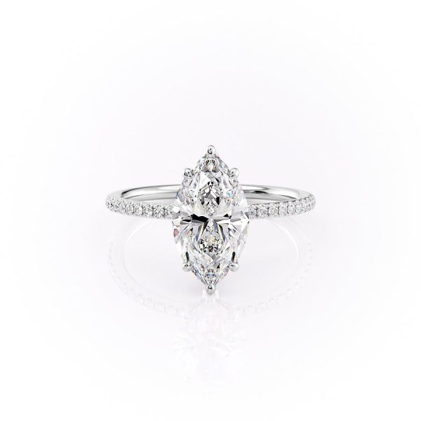 The Pave Lily Set With A 5 Carat Marquise Moissanite Sale