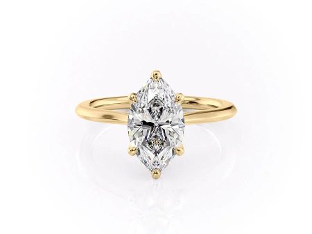 The Madison Set With A 3.5 Carat Marquise Moissanite For Cheap