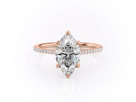 The Pave Madison Set With A 3.5 Carat Marquise Moissanite Online now