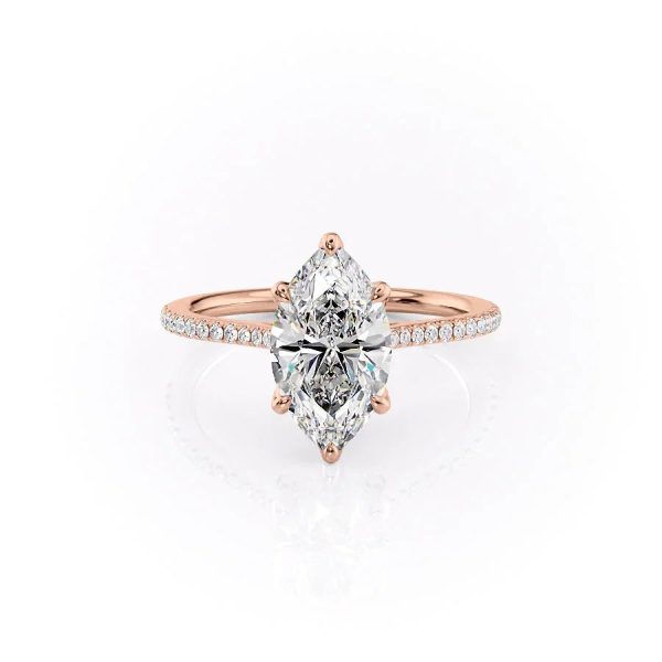 The Pave Madison Set With A 3.5 Carat Marquise Moissanite Online now