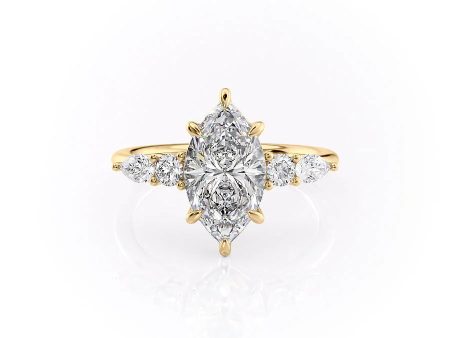 The Abigail Set With A 4.5 Carat Marquise Moissanite Cheap