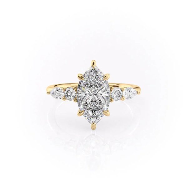 The Abigail Set With A 4.5 Carat Marquise Moissanite Cheap