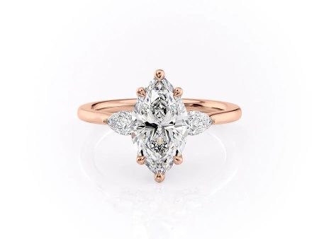 The Megan Set With A 3 Carat Marquise Moissanite Sale