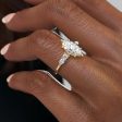 The Abigail Set With A 3 Carat Marquise Moissanite For Sale