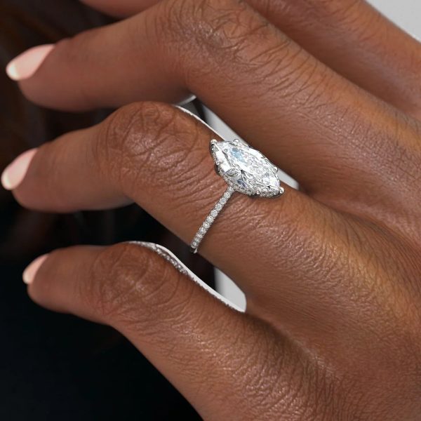 The Pave Maia Set With A 2 Carat Marquise Moissanite For Discount