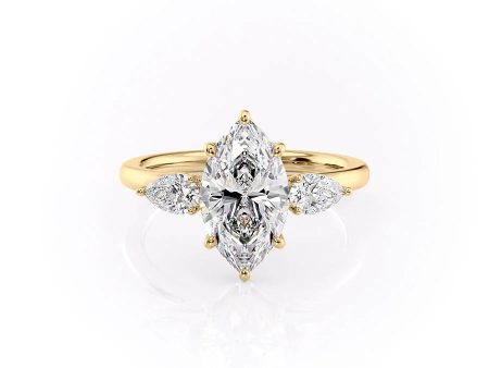 The Lauren Set With A 1 Carat Marquise Moissanite Hot on Sale