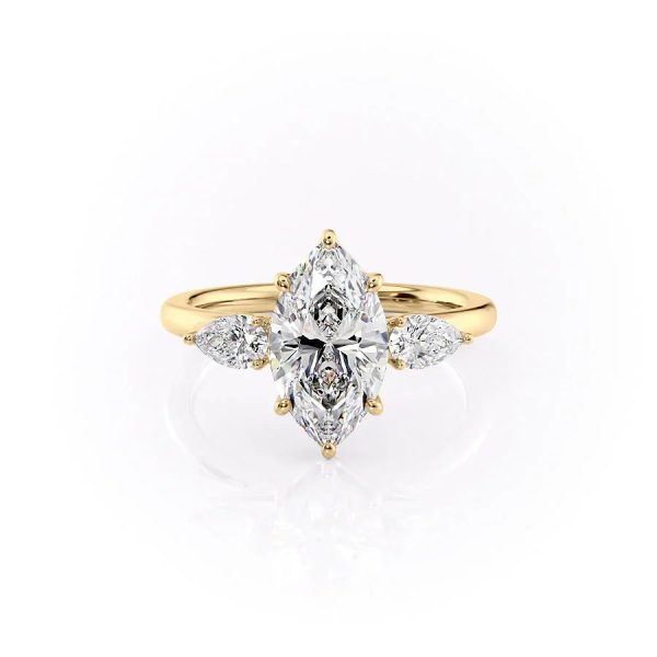 The Lauren Set With A 1 Carat Marquise Moissanite Hot on Sale