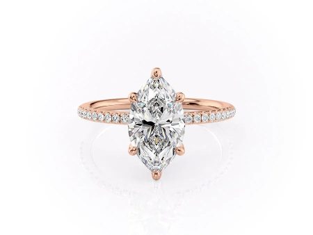 The Pave Petal Kamellie Set With A 4.5 Carat Marquise Moissanite Discount