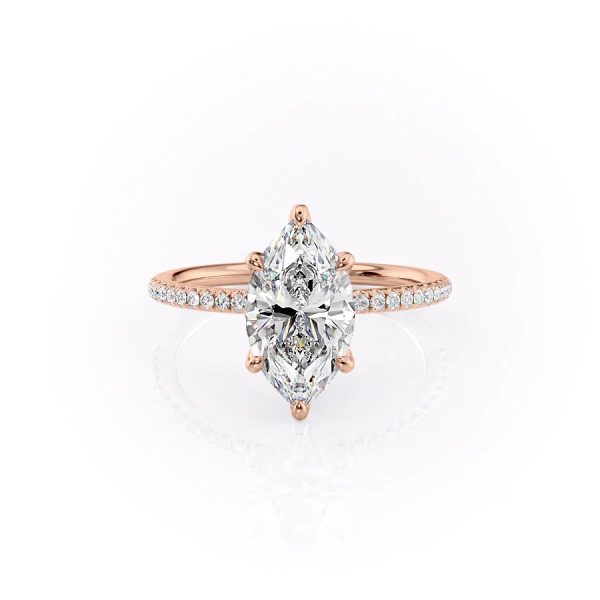 The Pave Petal Kamellie Set With A 4.5 Carat Marquise Moissanite Discount