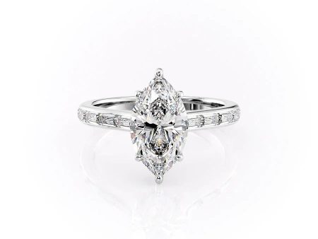 The Monica Set With A 2 Carat Marquise Moissanite Online Sale