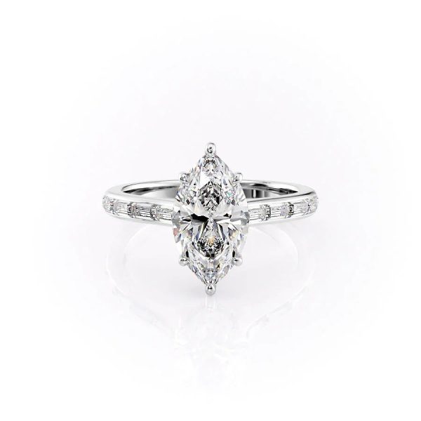 The Monica Set With A 2 Carat Marquise Moissanite Online Sale