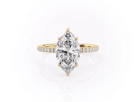 The Pave Eleanor Set With A 3.5 Carat Marquise Moissanite For Discount