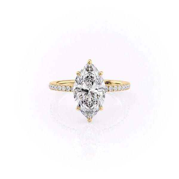 The Pave Eleanor Set With A 3.5 Carat Marquise Moissanite For Discount