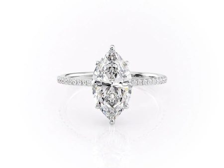 The Pave Maia Set With A 2 Carat Marquise Moissanite For Discount