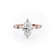 The Hailey Set With A 2.5 Carat Marquise Moissanite For Sale