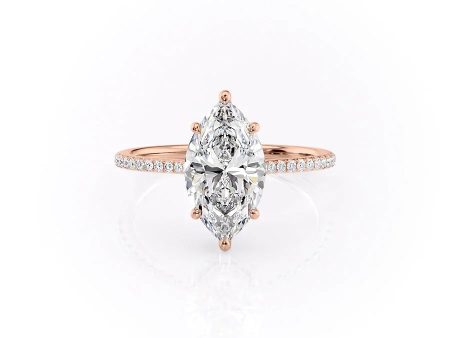 The Pave Maia Set With A 2.5 Carat Marquise Moissanite Sale