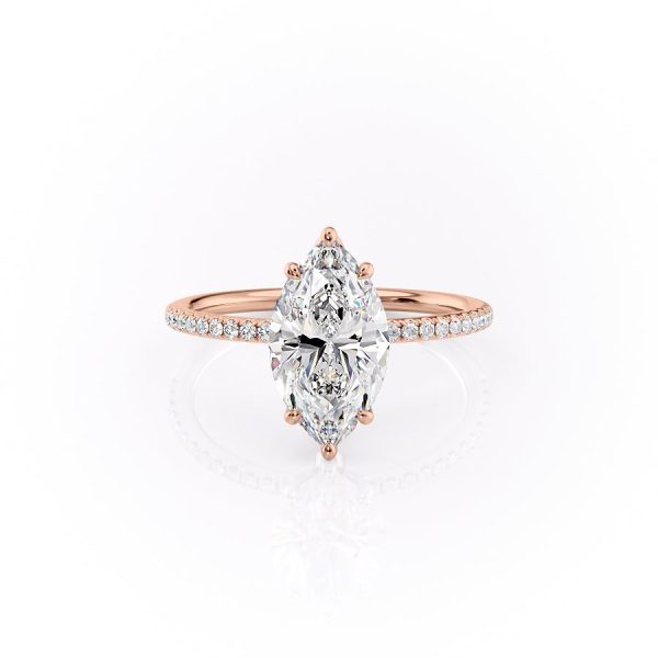 The Pave Lily Set With A 2 Carat Marquise Moissanite Cheap