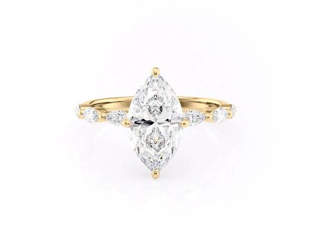 The Lucia Set With A 2 Carat Marquise Moissanite For Cheap