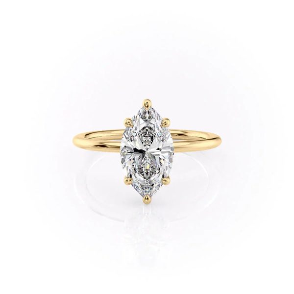 The Sarah Set With A 3.5 Carat Marquise Moissanite on Sale