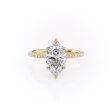 The Pave Petal Kamellie Set With A 5 Carat Marquise Moissanite Online Hot Sale