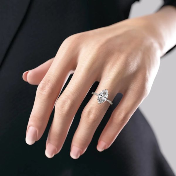 The Pave Eleanor Set With A 3.5 Carat Marquise Moissanite For Discount